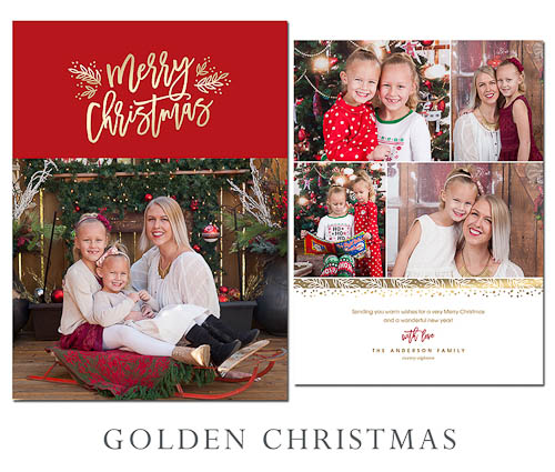 Golden Christmas - Christmas Card
